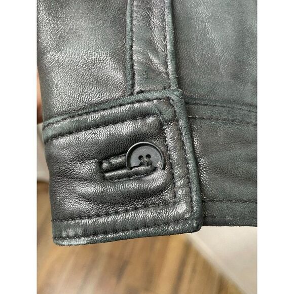 Vintage Calvin Klein Men's Leather Jacket Black Size XL - Picture 5 of 12